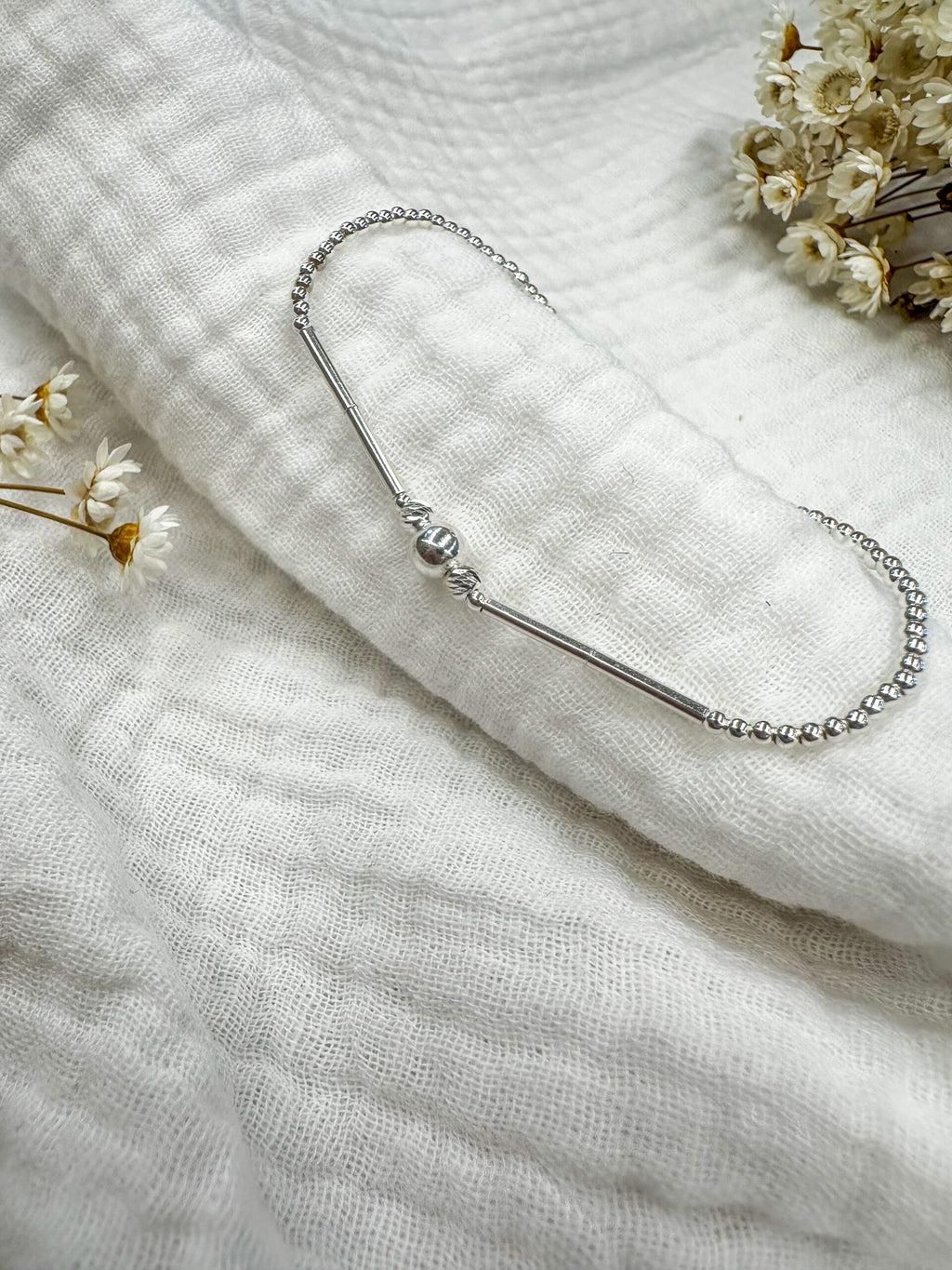 bijoux-élastique-perle-argent-bracelet